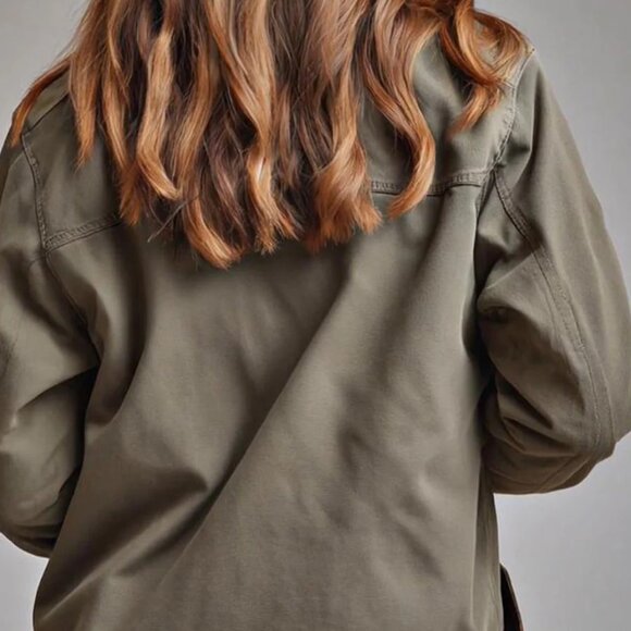 Retro Stand Collar Slanted Placket Pocket Jacket  14 reviews - Picture 4 of 5